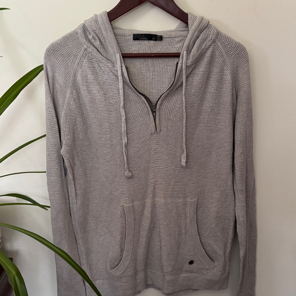 Prana Women's V-Neck Sweater in Light Gray